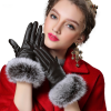 PU Leather Winter Gloves for Women